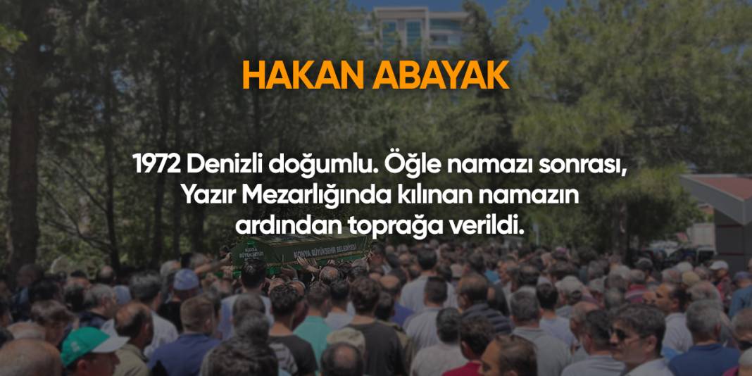 Konya'da bugün vefat edenler | 30 Ağustos 2025 14